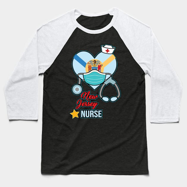 New Jersey Nurse  - Love RN LPN CNA State Nursing Gift Baseball T-Shirt by ScottsRed